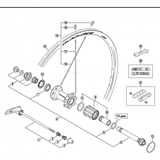 Shimano WH-9000 complete freewheel body