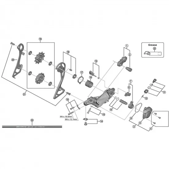 Shimano RD-M6000 switch lever unit and fixing plate Shimano RD-M6000 switch lever unit and fixing plate