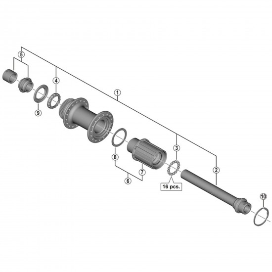 Shimano FH-R7070 hub axle Shimano FH-R7070 hub axle