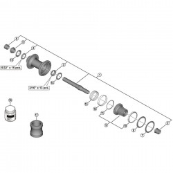 Shimano FH-M8130-B complete hub axle, 157 mm