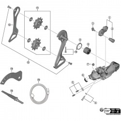 Shimano RD-R9250 stroke adjusting screws and plate Shimano RD-R9250 stroke adjusting screws and plate