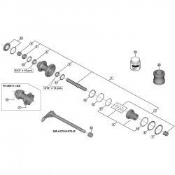 Shimano FH-M9111 complete hub axle, 148 mm