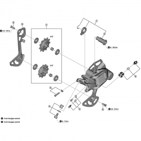Shimano RD-M5120 pulley bolts, pack of 2