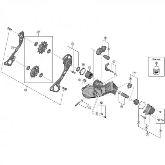 Shimano RD-RX817 P-axle and O-ring