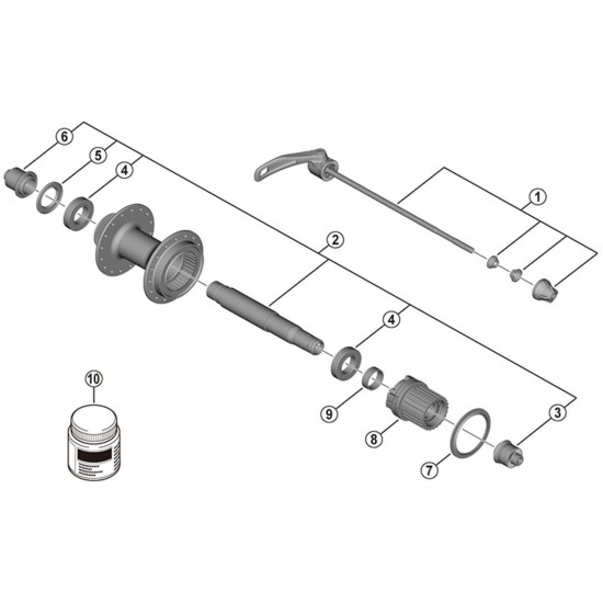 Shimano FH-MT401 left hand nut with dust cover