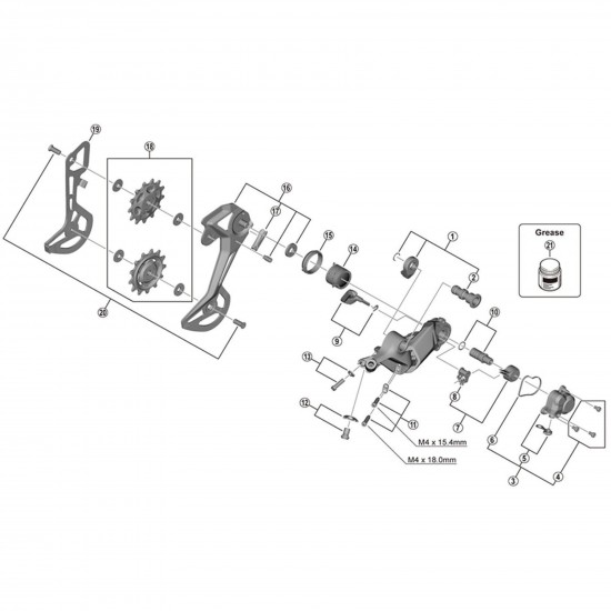 Shimano RD-M8130-SGS outer plate assembly, SGS Shimano RD-M8130-SGS outer plate assembly, SGS