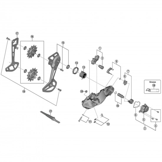 Shimano RD-M8150-11 outer plate assembly, SGS