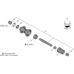 Shimano FH-TC500-MS-B/HM-B complete axle Shimano FH-TC500-MS-B/HM-B complete axle
