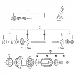 Shimano FH-M629 left hand lock nut unit Shimano FH-M629 left hand lock nut unit