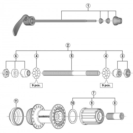 Shimano FH-RM35 complete freewheel body