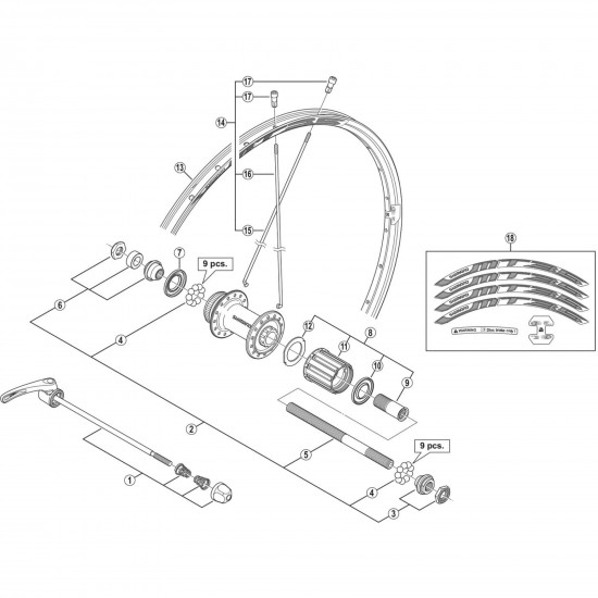 Shimano WH-MT35-R left hand spoke, 261 mm
