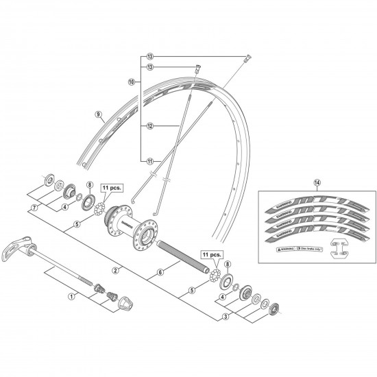 Shimano WH-MT15-A-F-29 left hand spoke, 287.5 mm