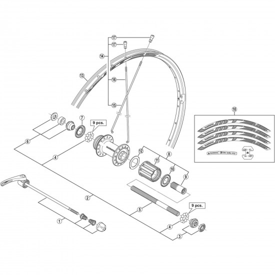 Shimano WH-MT35-R-27.5 right hand spoke, 272 mm