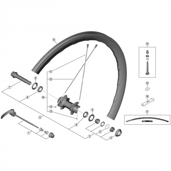 Shimano WH-RX830 spoke with plug and washer, 288 mm Shimano WH-RX830 spoke with plug and washer, 288 mm