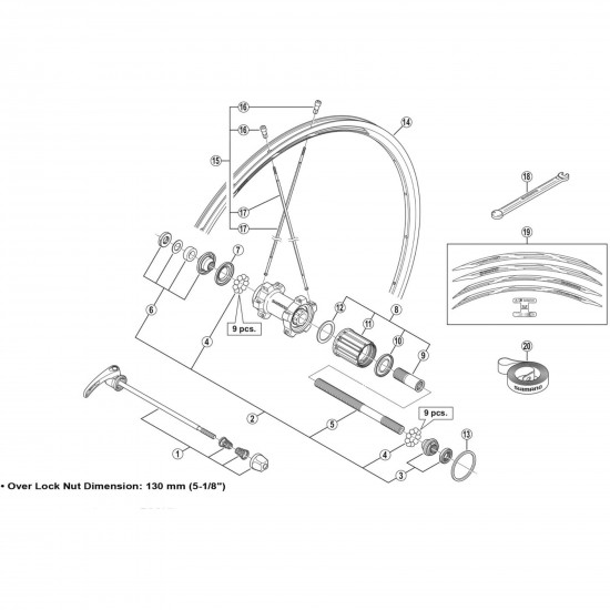 Shimano WH-RS21 CL-R complete freewheel body