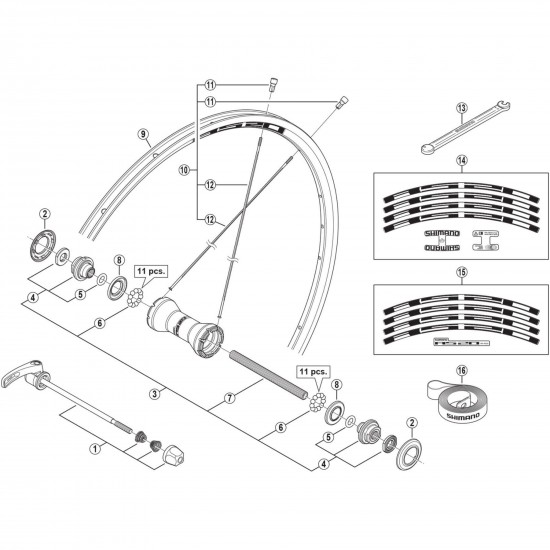 Shimano WH-RS20-A-F lock nut unit Shimano WH-RS20-A-F lock nut unit