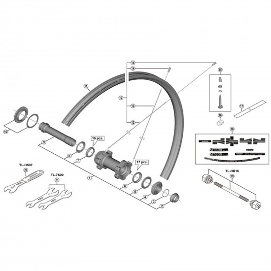 Shimano WH-MT66-F15-29 spoke, 300 mm