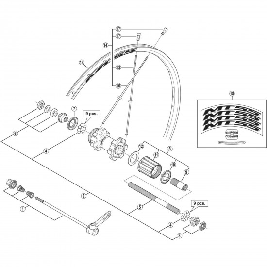 Shimano WH-MT55 left hand spoke 270 mm Shimano WH-MT55 left hand spoke 270 mm