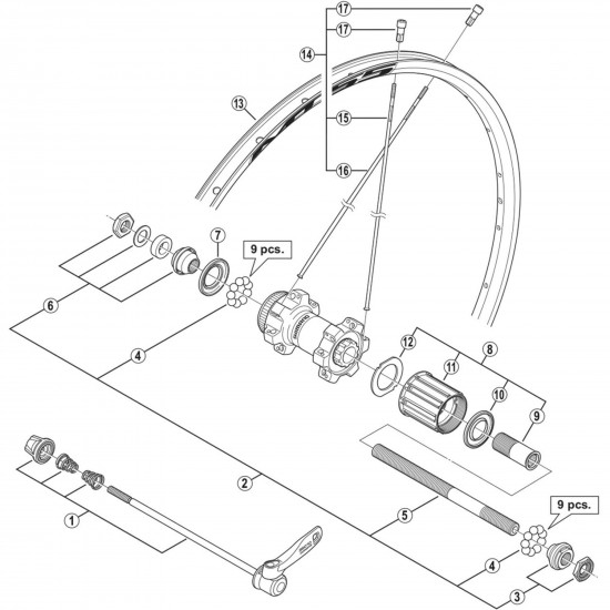 Shimano WH-MT55-29 spoke 303 mm