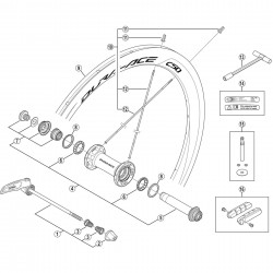 Shimano WH-9000-C50-TU-F spoke, 266.5 mm