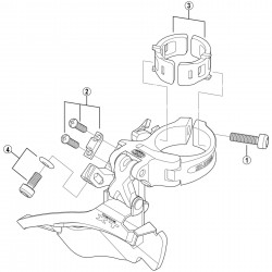 Shimano FD-M771 stroke adjustment bolt and plate
