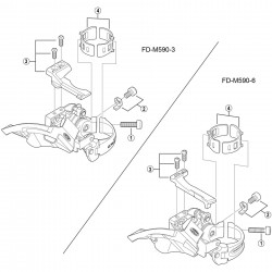 Shimano FD-M590 stroke adjuster screws and plate, M4 x 8.5 mm Shimano FD-M590 stroke adjuster screws and plate, M4 x 8.5 mm