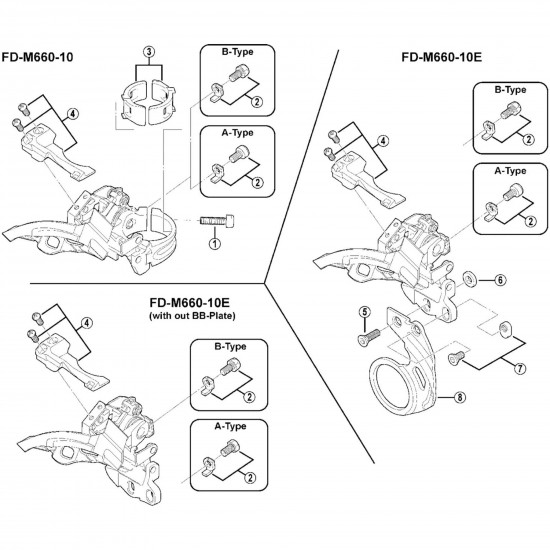 Shimano FD-M660-10 cable fixing plate and bolt M5 x 9 mm Shimano FD-M660-10 cable fixing plate and bolt M5 x 9 mm