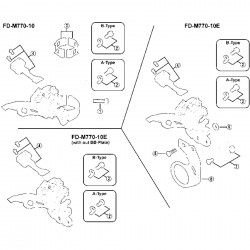 Shimano FD-M770-10 stroke adjust screws and plate, M4 x 8.2 mm Shimano FD-M770-10 stroke adjust screws and plate, M4 x 8.2 mm