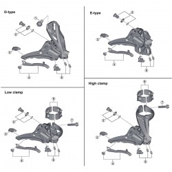 Shimano FD-M9025 chain catcher and fixing bolt, M4 x 5 mm