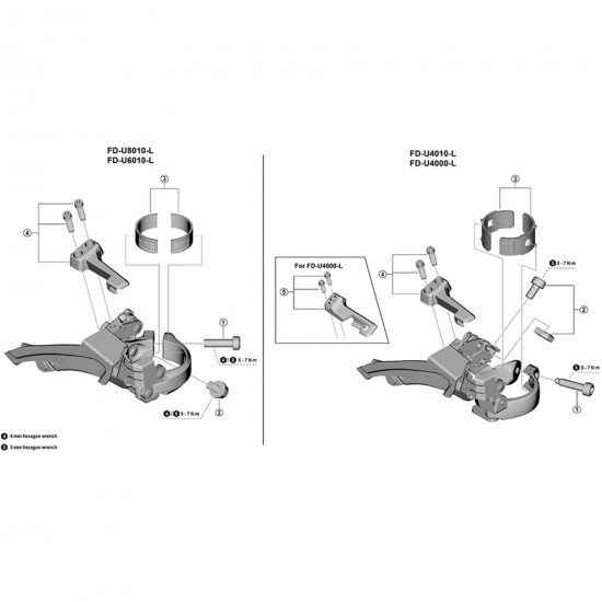 Shimano FD-M3000 Clamp band adapter, 31.8 mm