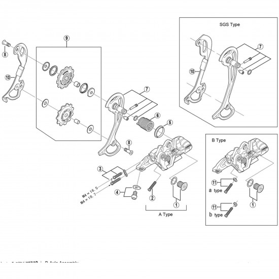 Shimano RD-M772 B-tension adjusting screw and plate B-type Shimano RD-M772 B-tension adjusting screw and plate B-type