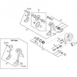 Shimano RD-6700 outer plate and plate stopper pin, GS-type Shimano RD-6700 outer plate and plate stopper pin, GS-type