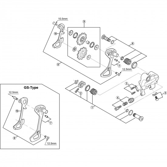 Shimano RD-6700 outer plate and plate stopper pin, GS-type