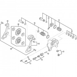 Shimano RD-9000 plate axle assembly