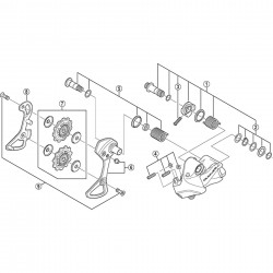 Shimano RD-9070 plate axle assembly