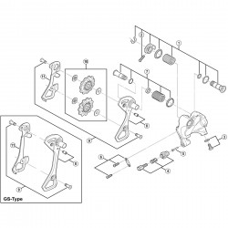 Shimano RD-6800 plate axle assembly, SS type Shimano RD-6800 plate axle assembly, SS type