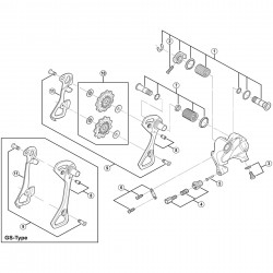 Shimano RD-6800 outer plate and plate stopper pin, GS type Shimano RD-6800 outer plate and plate stopper pin, GS type