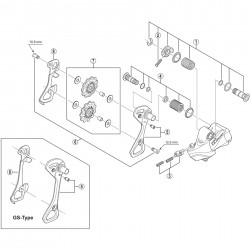 Shimano RD-6870 stroke adjusting bolts and plate Shimano RD-6870 stroke adjusting bolts and plate