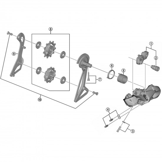 Shimano RD-R9150 stroke adjusting bolts and plate Shimano RD-R9150 stroke adjusting bolts and plate