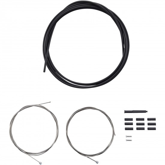 Shimano MTB gear cable set, stainless steel inner wire, black