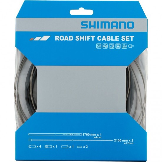 Shimano Road gear cable set, stainless steel inner wire, black Shimano Road gear cable set, stainless steel inner wire, black