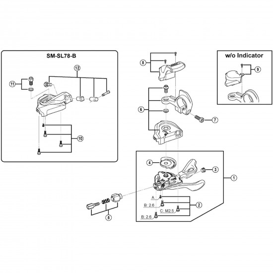 Shimano SL-M780 base cover fixing screw unit