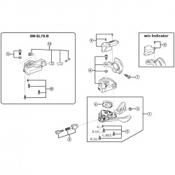 Shimano SL-M780 right hand base cap and bolt unit Shimano SL-M780 right hand base cap and bolt unit
