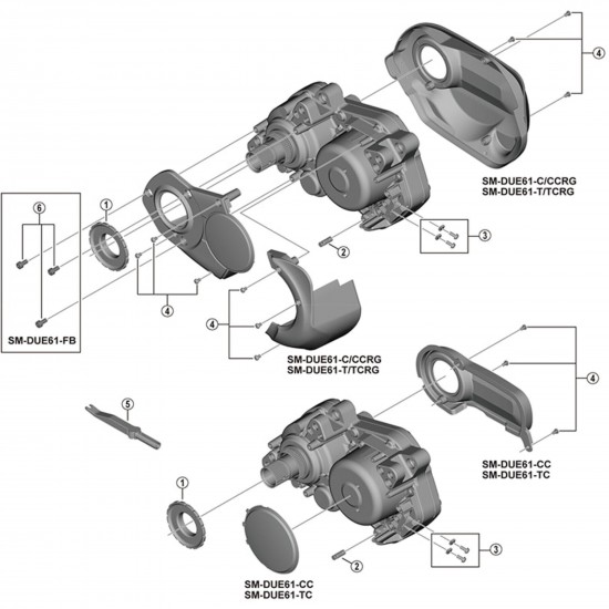 Shimano SM-DUE61 chain case fixing M4 bolts, pack of 3