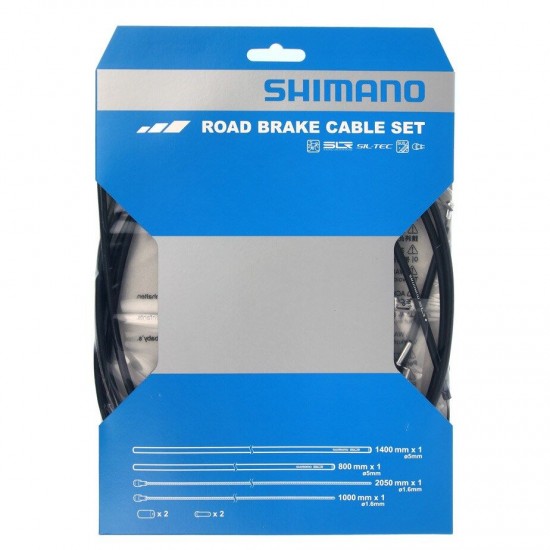 Shimano Road brake cable set with SIL-TEC coated inner wire, black