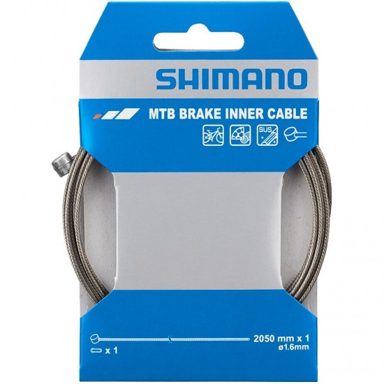 Shimano MTB stainless steel inner brake wire,1.6 x 2050 mm, single