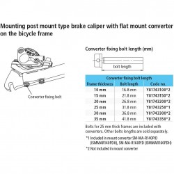 Shimano SM-MA Converter fixing bolt M5 x 16.8 mm - for 10 mm Rear mount thickness Shimano SM-MA Converter fixing bolt M5 x 16.8 mm - for 10 mm Rear mount thickness