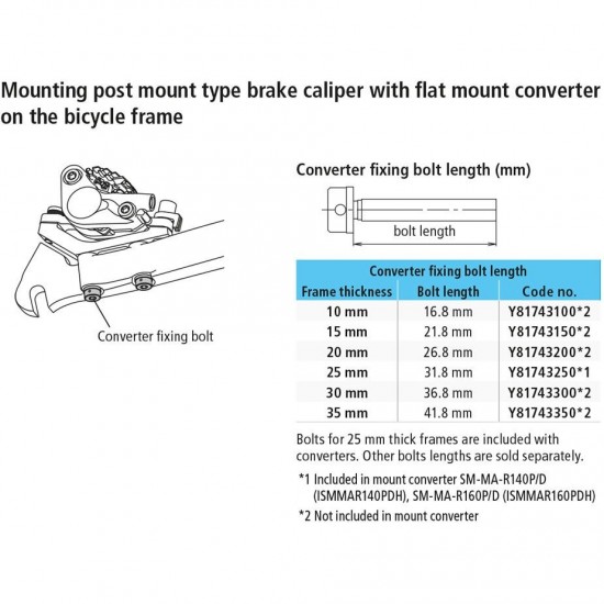 Shimano SM-MA Converter fixing bolt M5 x 16.8 mm - for 10 mm Rear mount thickness Shimano SM-MA Converter fixing bolt M5 x 16.8 mm - for 10 mm Rear mount thickness