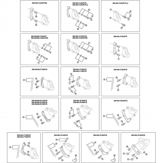 Shimano SM-MA Caliper fixing nut and washer