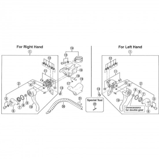 Shimano ST-1055 lever axle bushing unit Shimano ST-1055 lever axle bushing unit